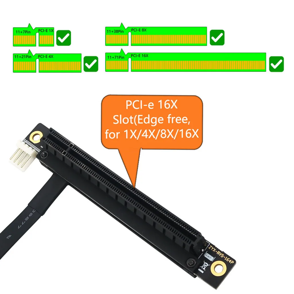 4x 8x 16x adaptador cabo riser mini