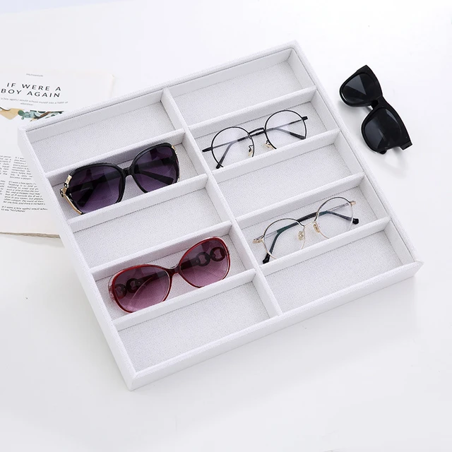Rangement 18 grilles lunettes présentoir soleil boîte rangement lunettes  organisateur bijoux