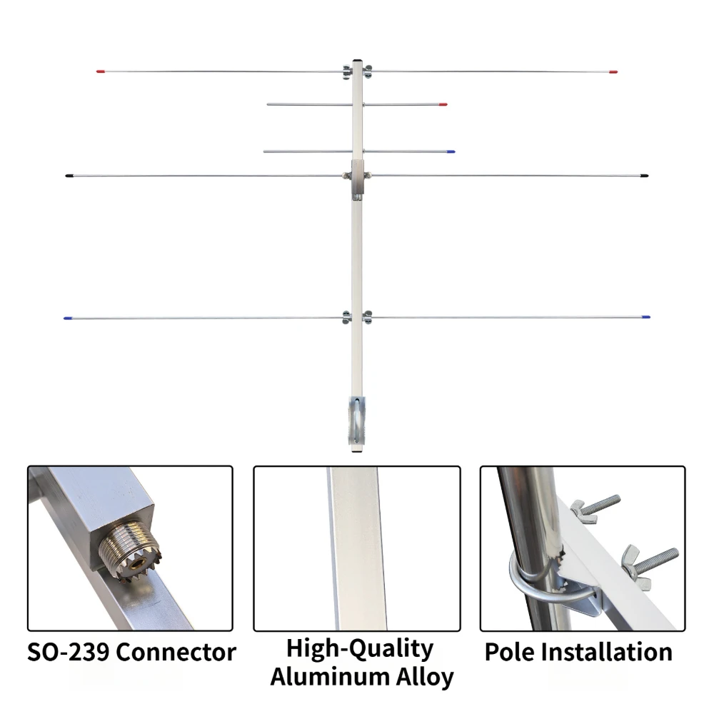 144/430 MHz VHF UHF 야기 안테나 전문 야외용 이중 주파수 지향성 인터콤 장거리 신호 수신 안테나