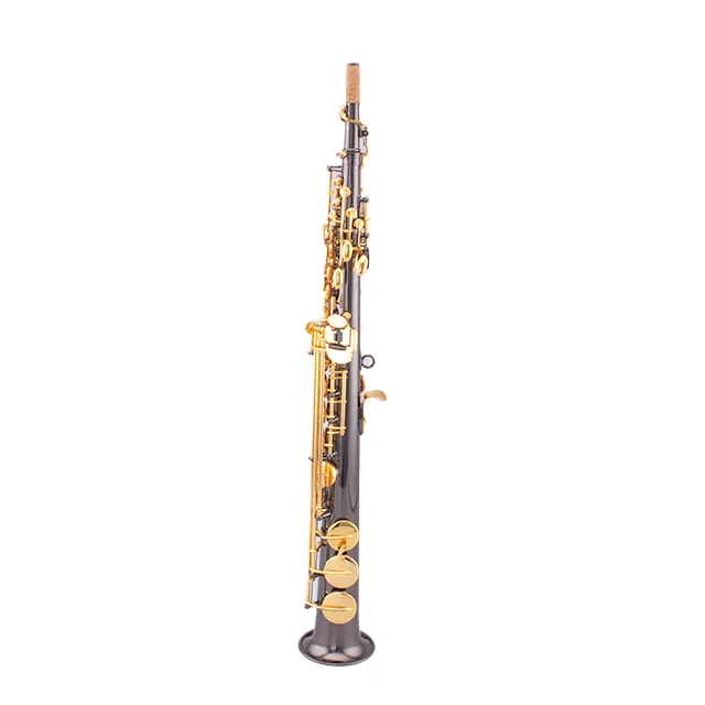 

Soprano Saxophone with Brass Body and Bakelite Head Featuring a Bb Tone Front F Key