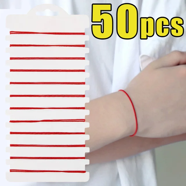 10-50pcs Thin Red String Bracelet for Women Men Adjustable Simple Rope Braided Bracelets for Good Lucky Handmade Couple Jewelry