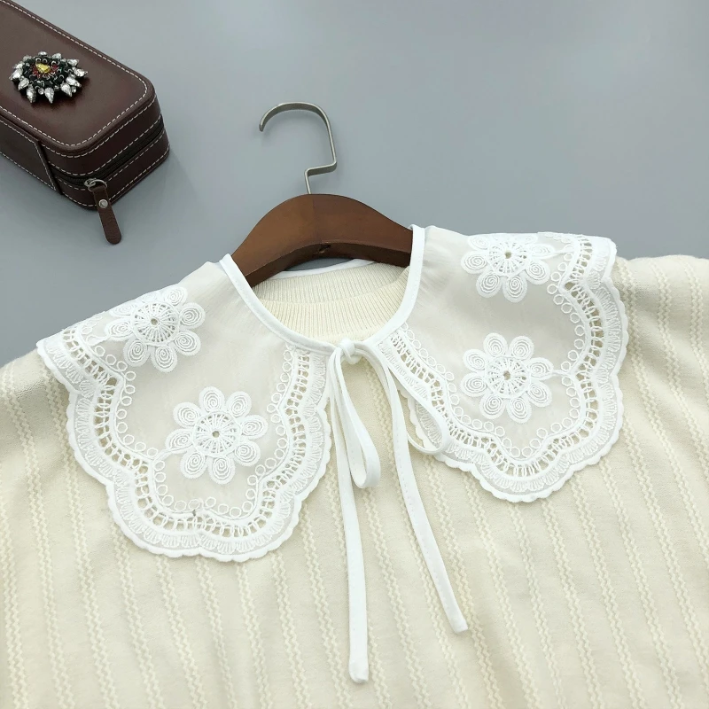 Embroidered Decorative Collar Shirt Collars for Girls Students Detachable False 449B