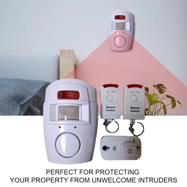 Wireless Motion Sensor Alarm with 2 Remote Controls PIR Motion Sensor Detector Alarm Battery-powered Home Security System 4