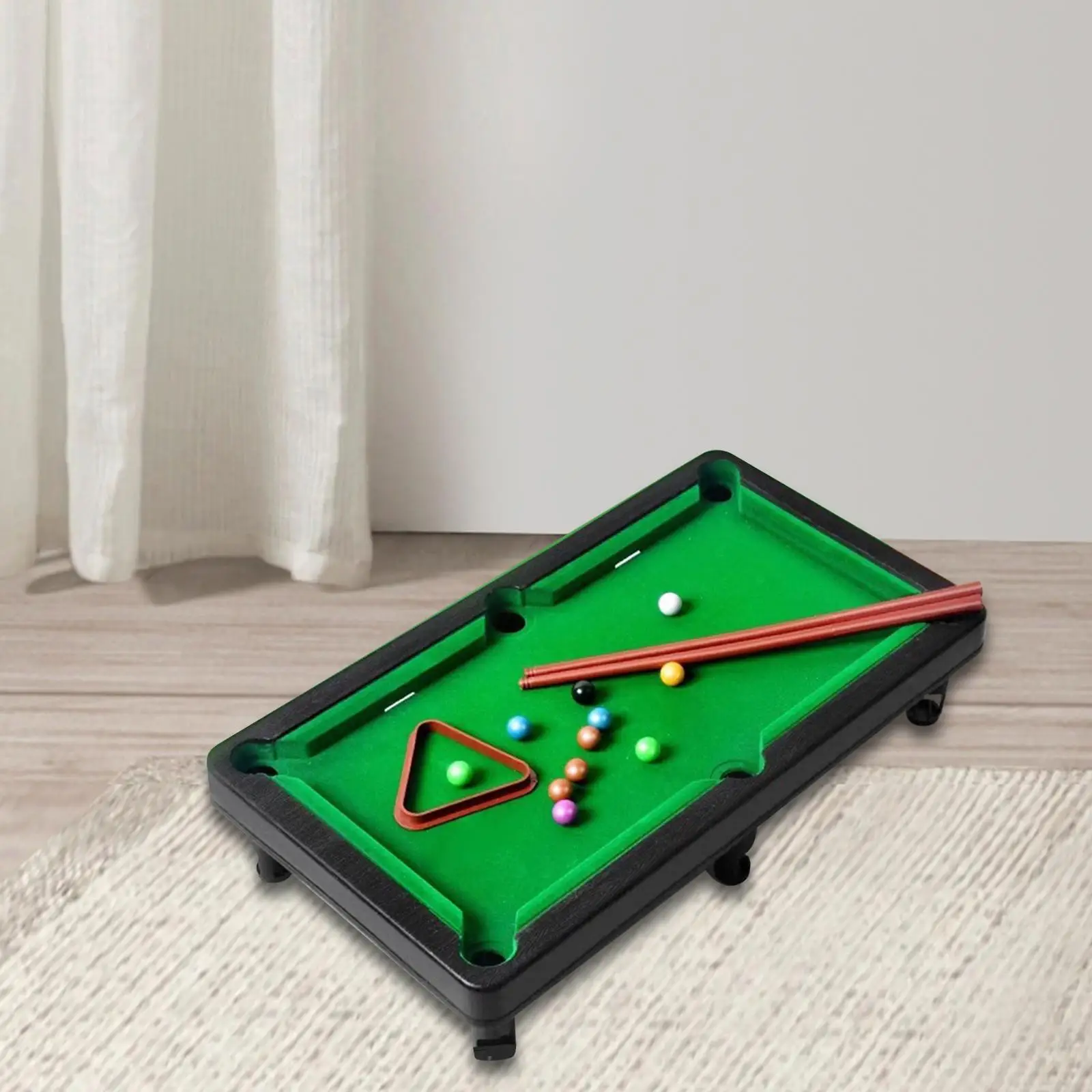 Billiards Game Mini Tabletop Pool Set Desk Play Toy Miniature Pool Table Desktop