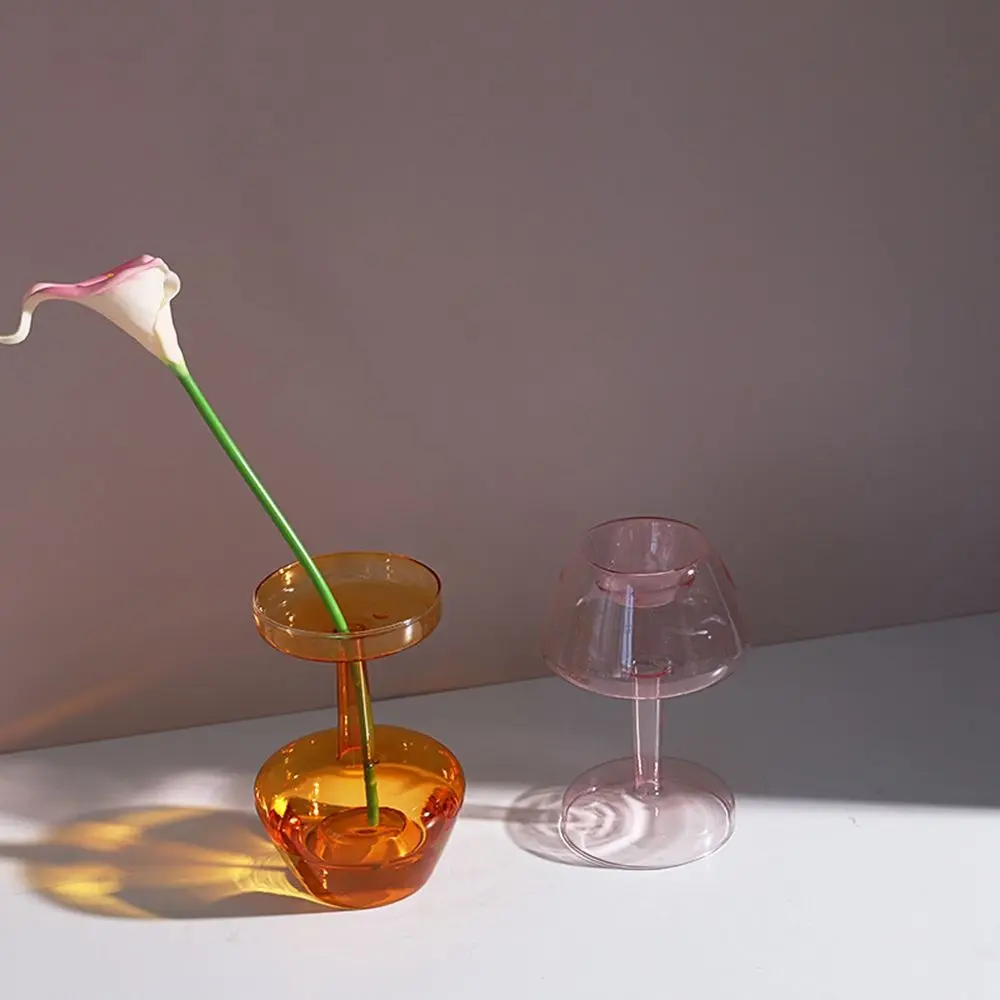 Nordic INS Weddings Parties Glass Bottle Living Room Hydroponic Plant Flower Vase Home Decoration Table Decor Glass Vase
