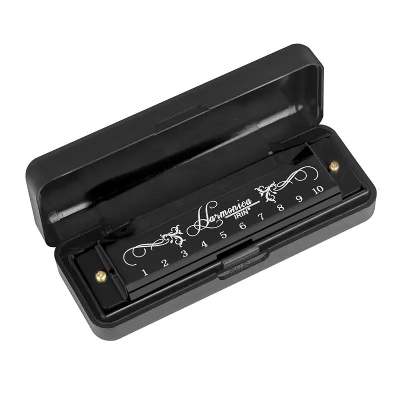 1PC Red Silver Black ABS Environmentally 10 Hole 20 Tone Harmonica Colorful C Key Harmonica Woodwind Instrument Plastic Parts