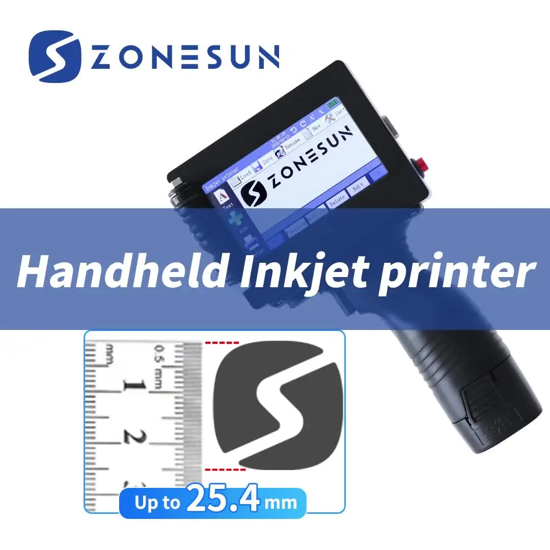 Ручной струйный принтер ZONESUN портативный QR-штрих-код дата последовательный номер