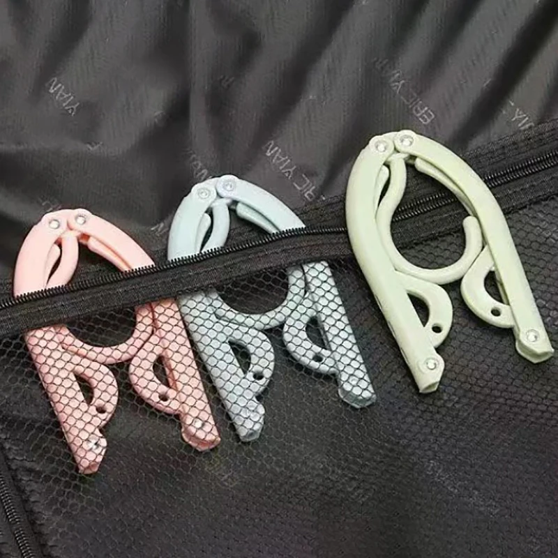 1PC Multi-functional Plastic Clothes Hanger Clothes Rack Foldable for Travel Space Saving Creative Children Baby