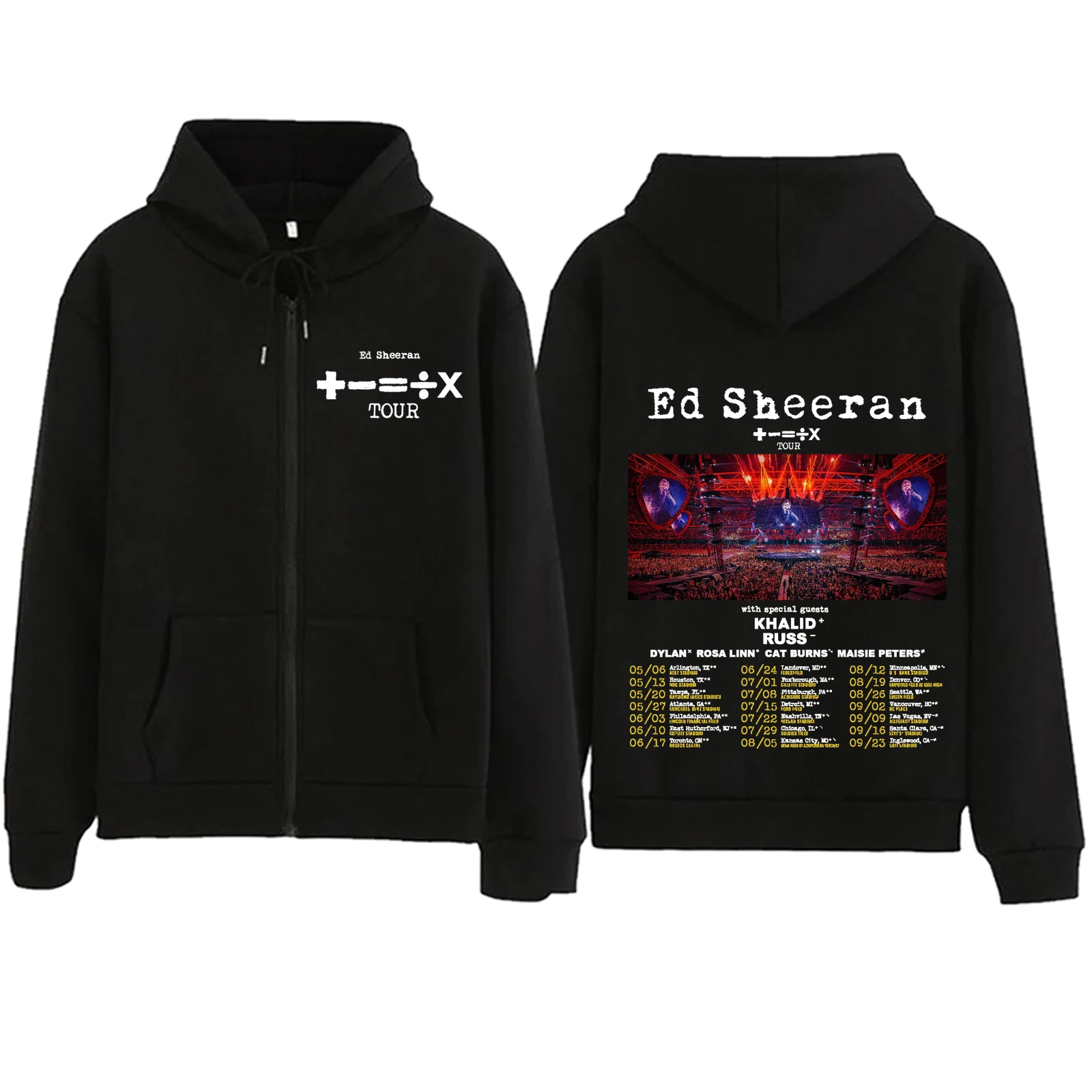 

Ed Sheeran Tour 2024 Zipper Hoodie Harajuku Pullover Tops Streetwear Unisex Music Fans Gift V-Neck Sweatshirts Regular Printing