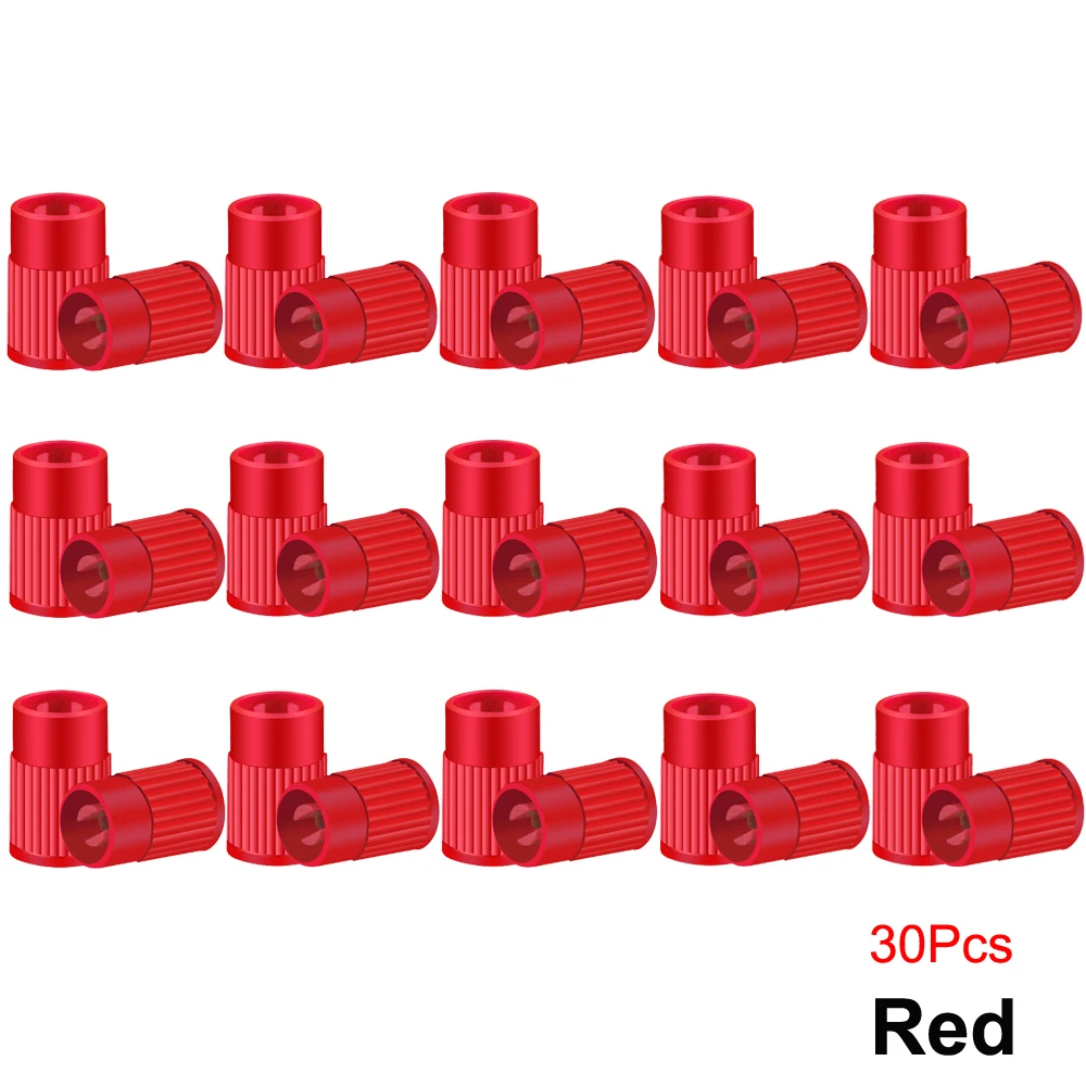 Universal Tire Valve Caps with Core Remover Tool - Durable Plastic Dust Protection