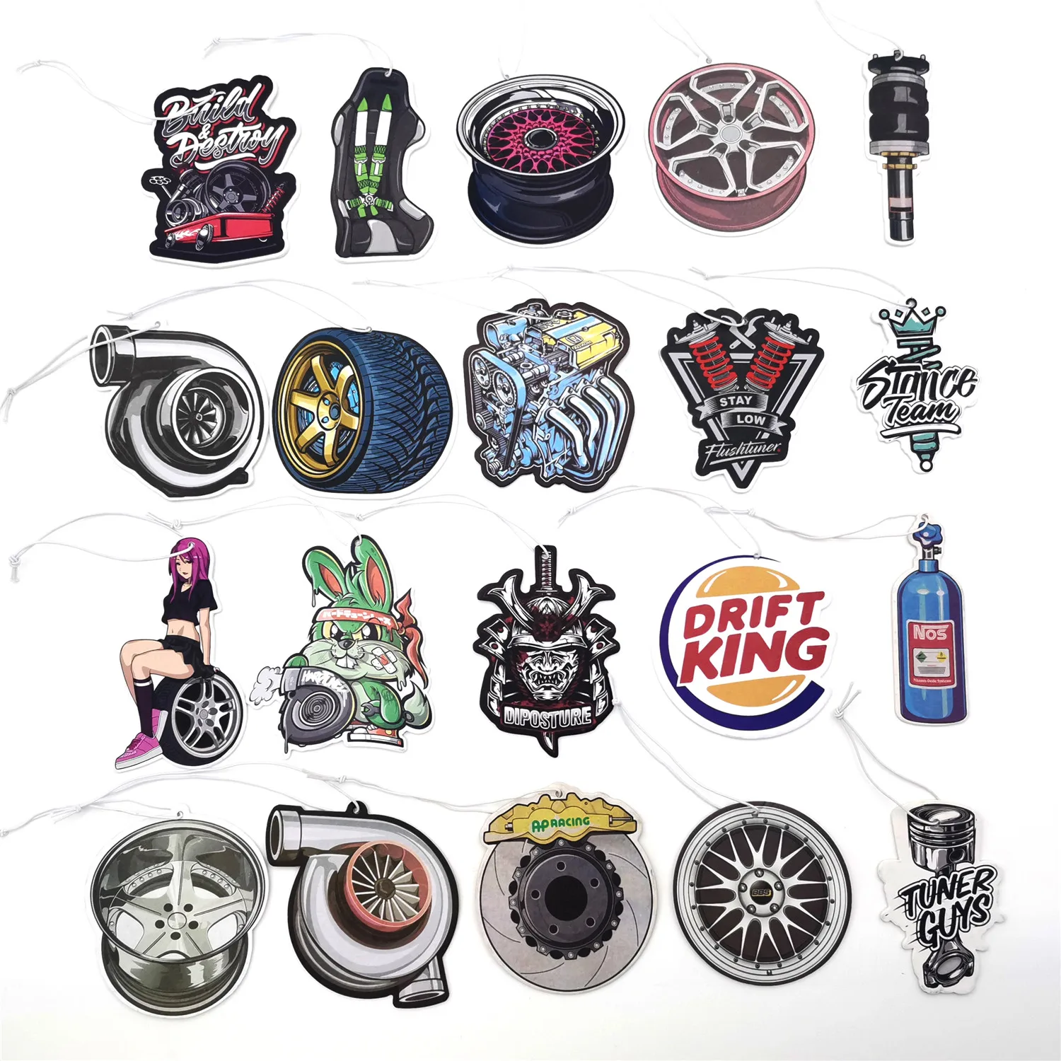 10PCS JDM Car Air Freshener Hanging Auto Rearview Mirror Perfume car