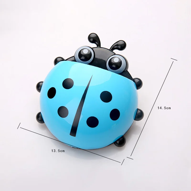 Cartoon Toothbrush Holder Cute Ladybug Insect Tooth Brush Holder Storage Rack Bathroom Wall-mounted Shelves Accessories For Kids