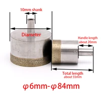Foret fritté en poudre de diamant à tige de 10mm, ouvre-trou de diamètre 4-86mm pour la coupe de perçage de carreaux de verre/céramique/marbre 1 pièce 2