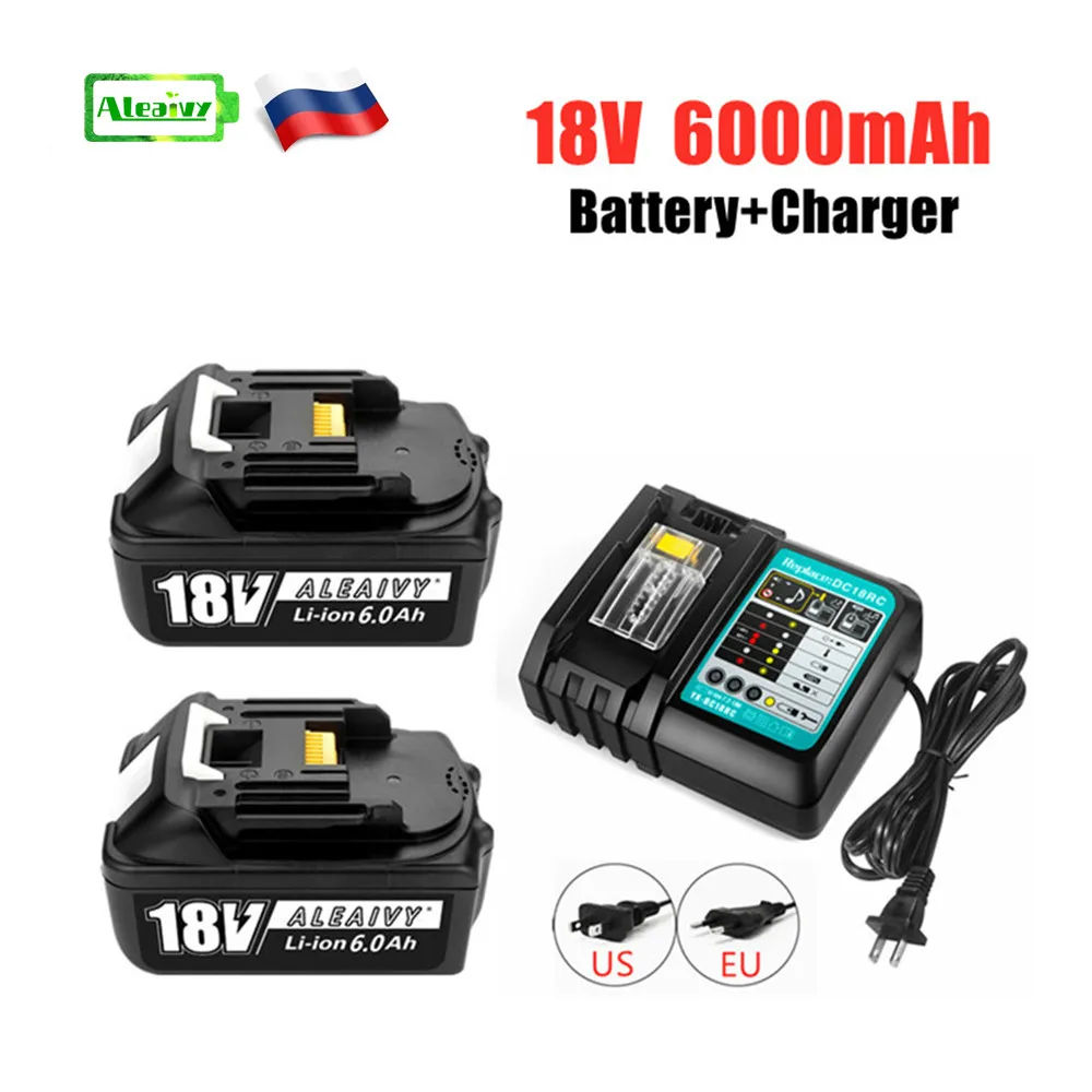 

18V 6.0Ah rechargeable lithium battery for Makita power tools 18v battery with DC18RC charger BL1815 BL1830 BL1840 BL1850 LXT400