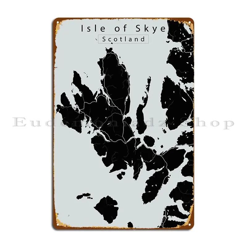 Isle Of Skye Island Map Targa In Metallo Poster Pub Plates Custom Wall Party Bar Tin Sign Poster