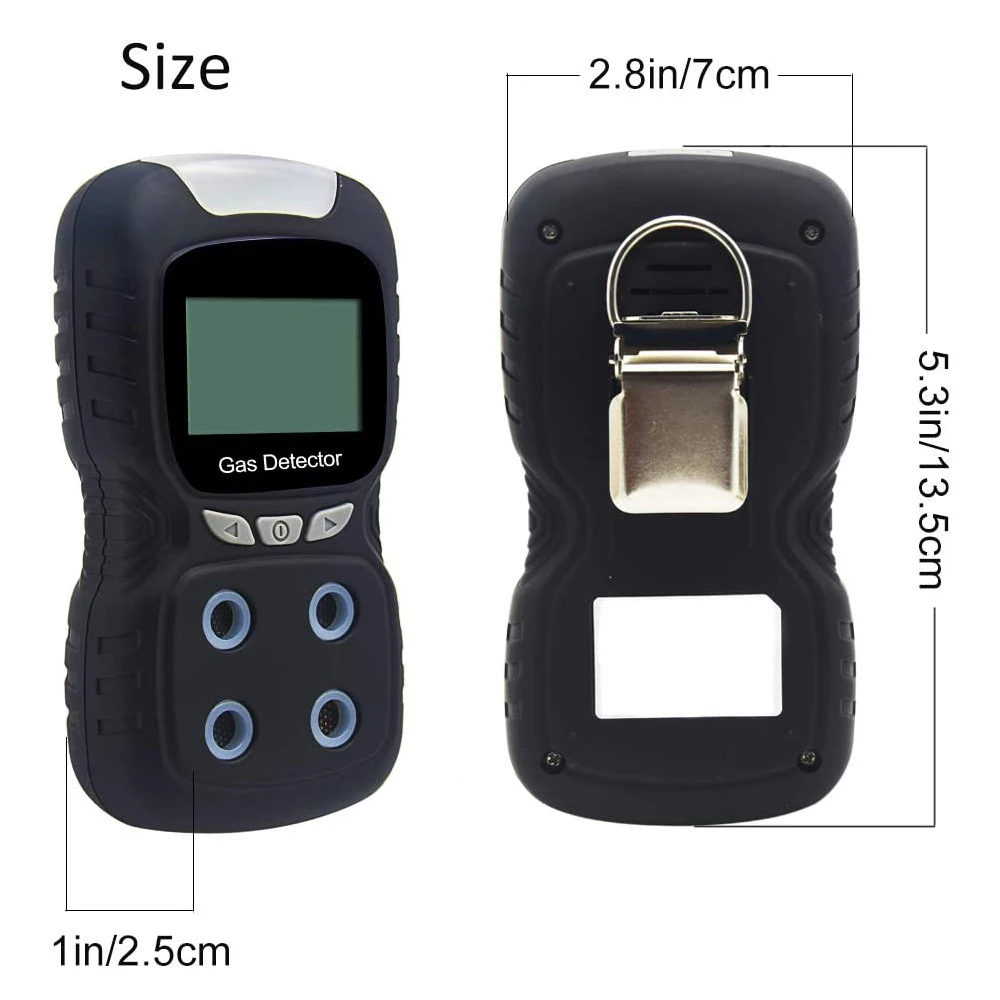 4 in 1 Gas Detector Real-time Detection Device Multi Gas Oxygen Hydrogen Sulfide Carbon Monoxide Combustible Monitor