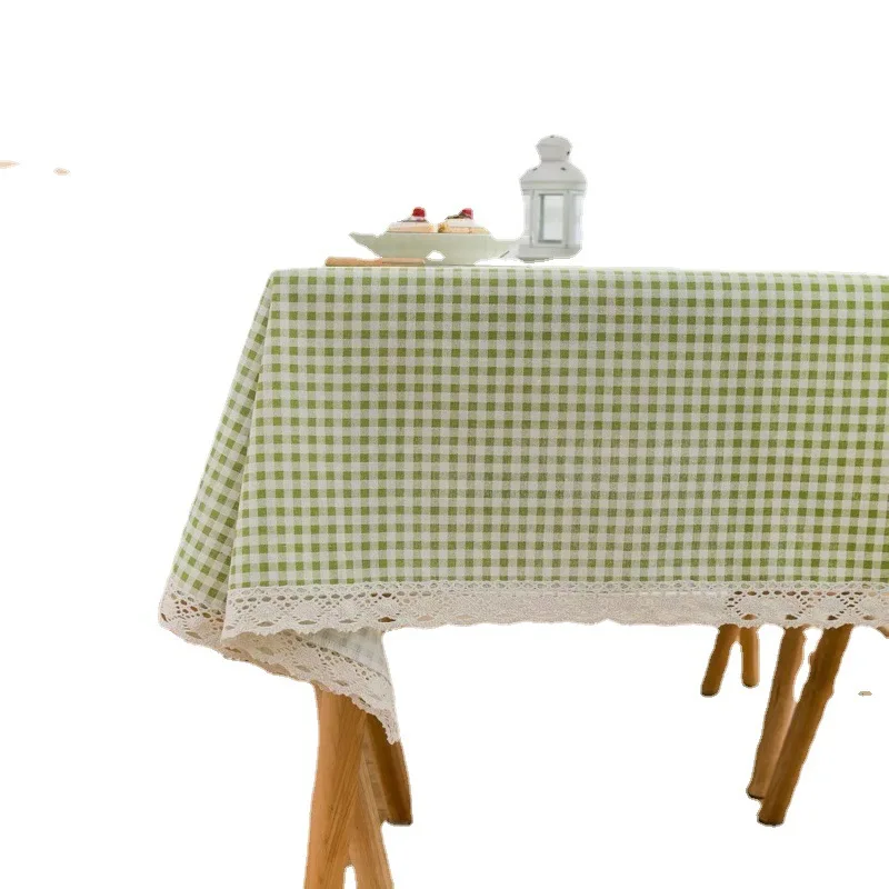 

Dust-proof Dining Picnic Mats Decor Plaid Tablecloth Nordic Ins Rectangular Cute Table Cloth Checkered Kawaii Desk Mat