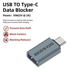 USB Data Blocker: Secure Charge - Only Adapter (USB to  Type C)