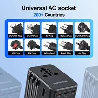 Universal Travel Adapter with 4 AC Outlets 2 USB Port 3 Type-C PD 45W All-in-One Fast Power Charge On EU US AUS Plug Internation - Image 5