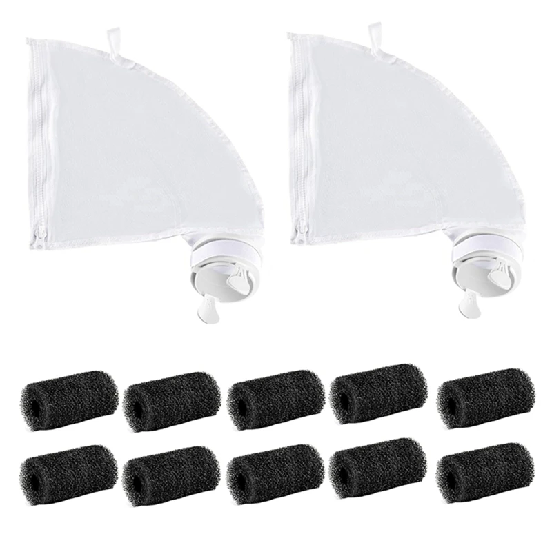 

Pool Cleaner Kit For Polaris 280 480, 2Pcs All Purpose Bag With Zipper Closure Spare Parts Mesh Bag And 10Pcs Scrubbers