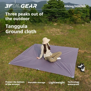 3F UL GEAR Tent Ground Sheet Floor Cloth Waterproof 15D Nylon 210T Polyester Taffeta Camping Picnic Moisture-Proof Mat Footprint 3