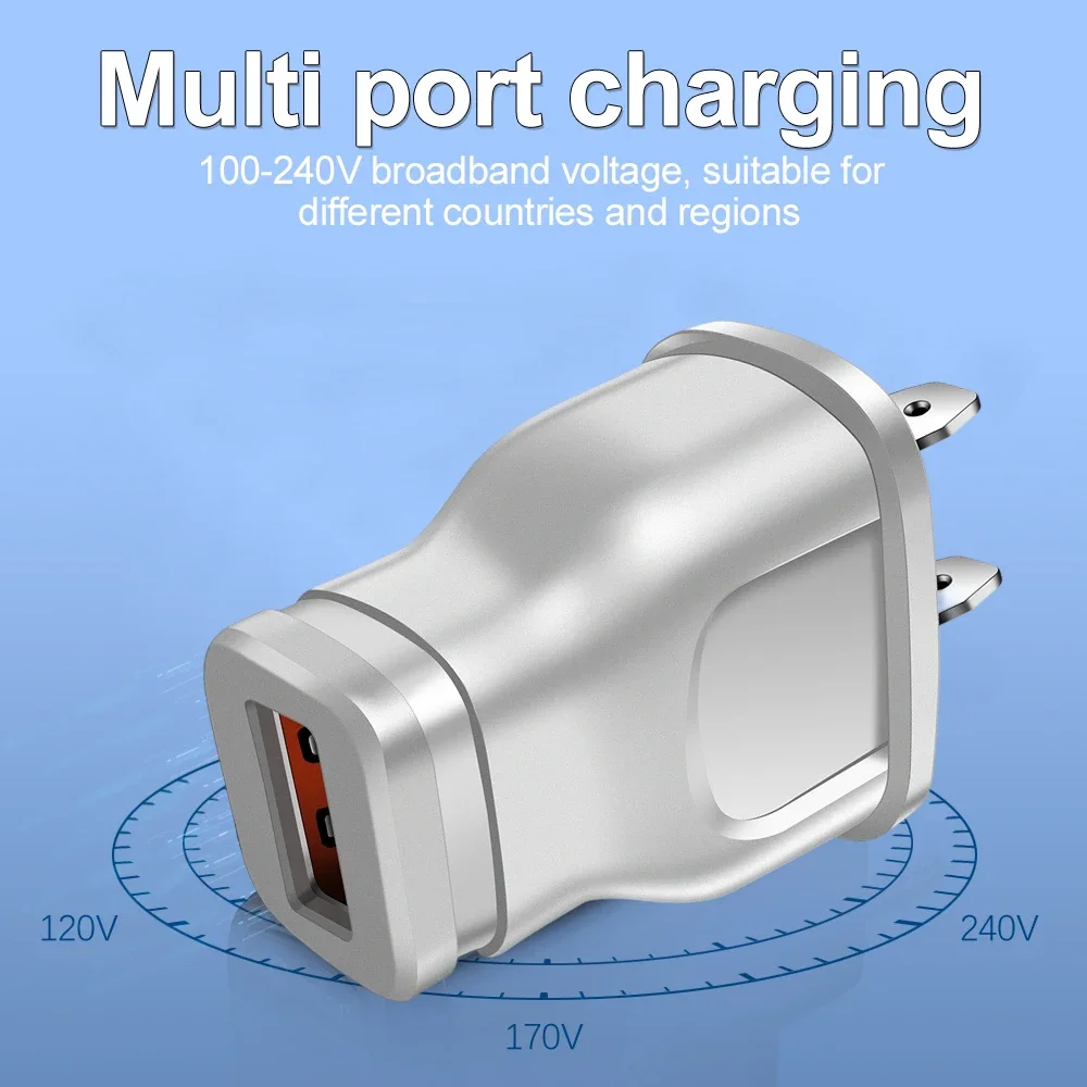 Universal 5V USB Power Adapter - Compact Travel Charger with EU/US Plug