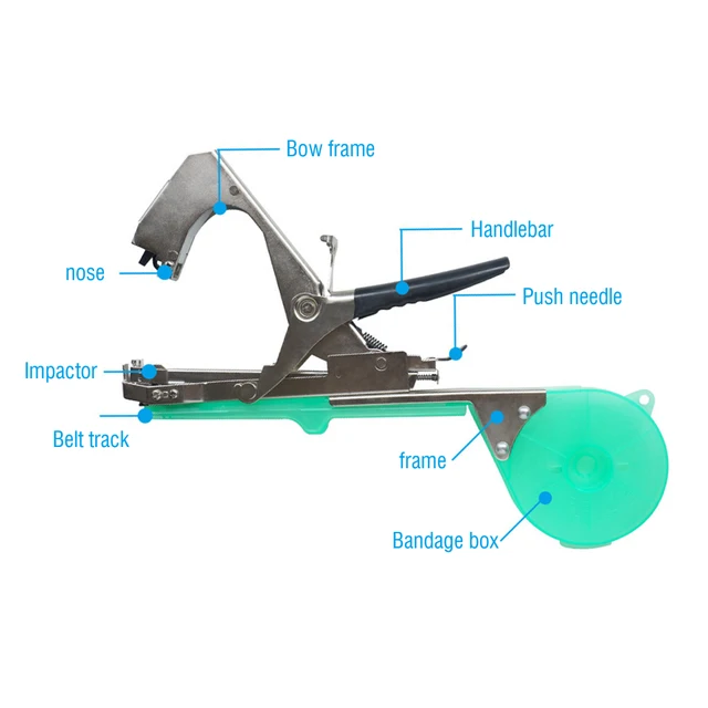 Plant Tying Machine With 20 Tapes & Staples - Quick Vine Support Tool For Tomatoes, Peppers, Grapes