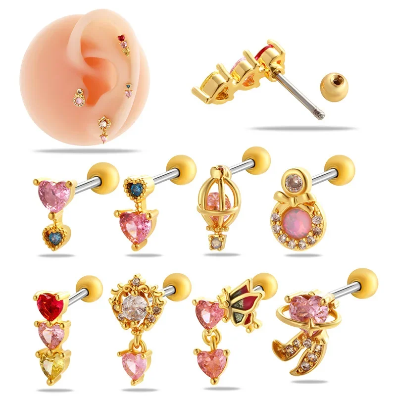 

Серьги-гвоздики из нержавеющей стали с цветным фианитом, 1 шт., 20 г
