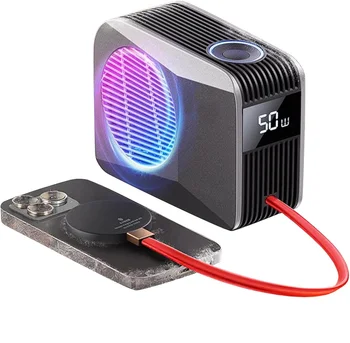 Enfriador de Teléfono para Juegos, Transmisión en Vivo, Enfriador Magnético de 50W para Celulares con Radiador de Enfriamiento Líquido de Bajo Ruido para Teléfonos y Tabletas 1
