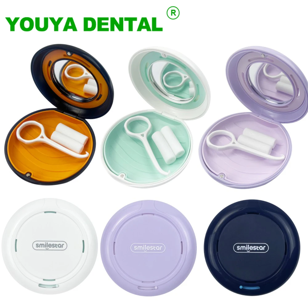 

Portable Dental Retainer Box With Mirror Aligner Remover Denture Storage Case Orthodontic Braces Mouthguard Container Oral Care