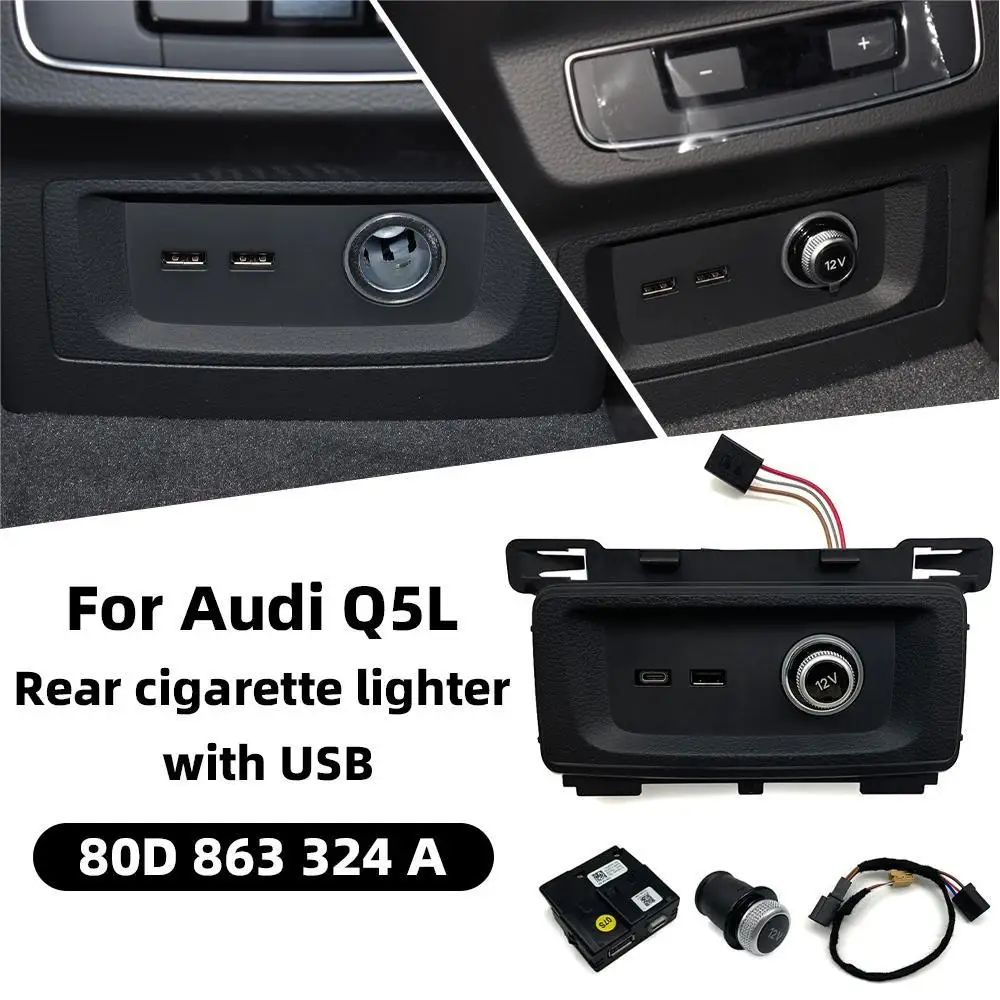 

For Audi New Q5 Rear Cigarette Lighter With USB 80D863324A 80D863324A
