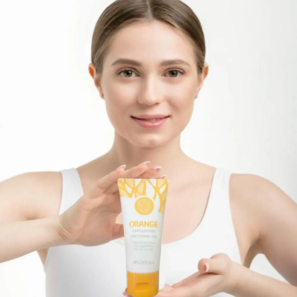 Orange Exfoliating Gel Scrub Cream Shrink Pores Orange Body Scrub Brightening Body Exfoliator For Women Skin Whitening Peeling_voghion.com