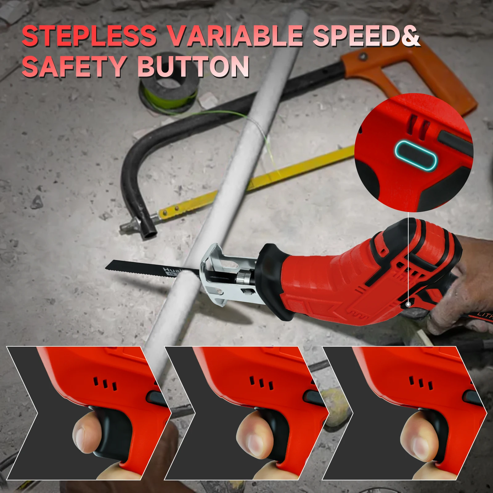 Cordless Reciprocating Saw Electric Saw for Milwaukee 18V Battery (No Battery)