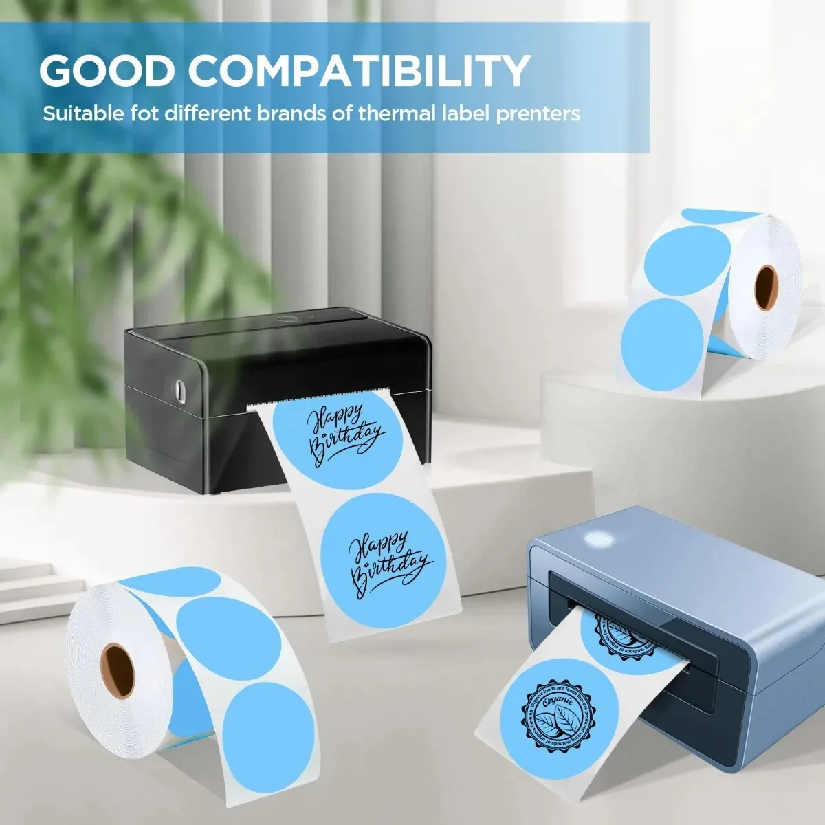 2&rdquo; Round Color Coding Circle Dot Sticker Labels on a Roll Thermal Sticker Labels Self-Adhesive Round Thermal Stickers 600 PCS self adhesive stickers,printer sticker paper,printing label sticker