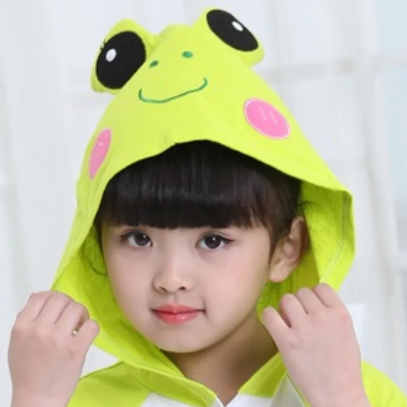 Children's One-piece Pajamas Boys Girls Animal Cartoon Sleepwear Hooded Short Sleeve Onesies Loungewear Lingerie Fancy Nightgown