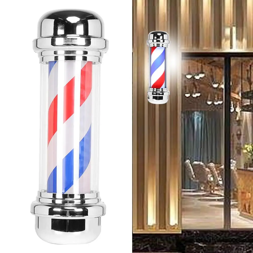 

50cm/68cm/71cm Barber Shop Pole Rotating Lighting Red White Blue Stripe Rotating Light Stripes Wall Hanging LED Downlights