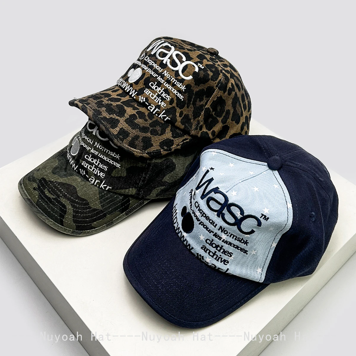 Neue Männer Frauen Farbe Block Stern Gestickte Buchstaben Baseball Hüte Sonnenschirm Leopard Print Camouflage Vielseitig Schirmmützen Mode