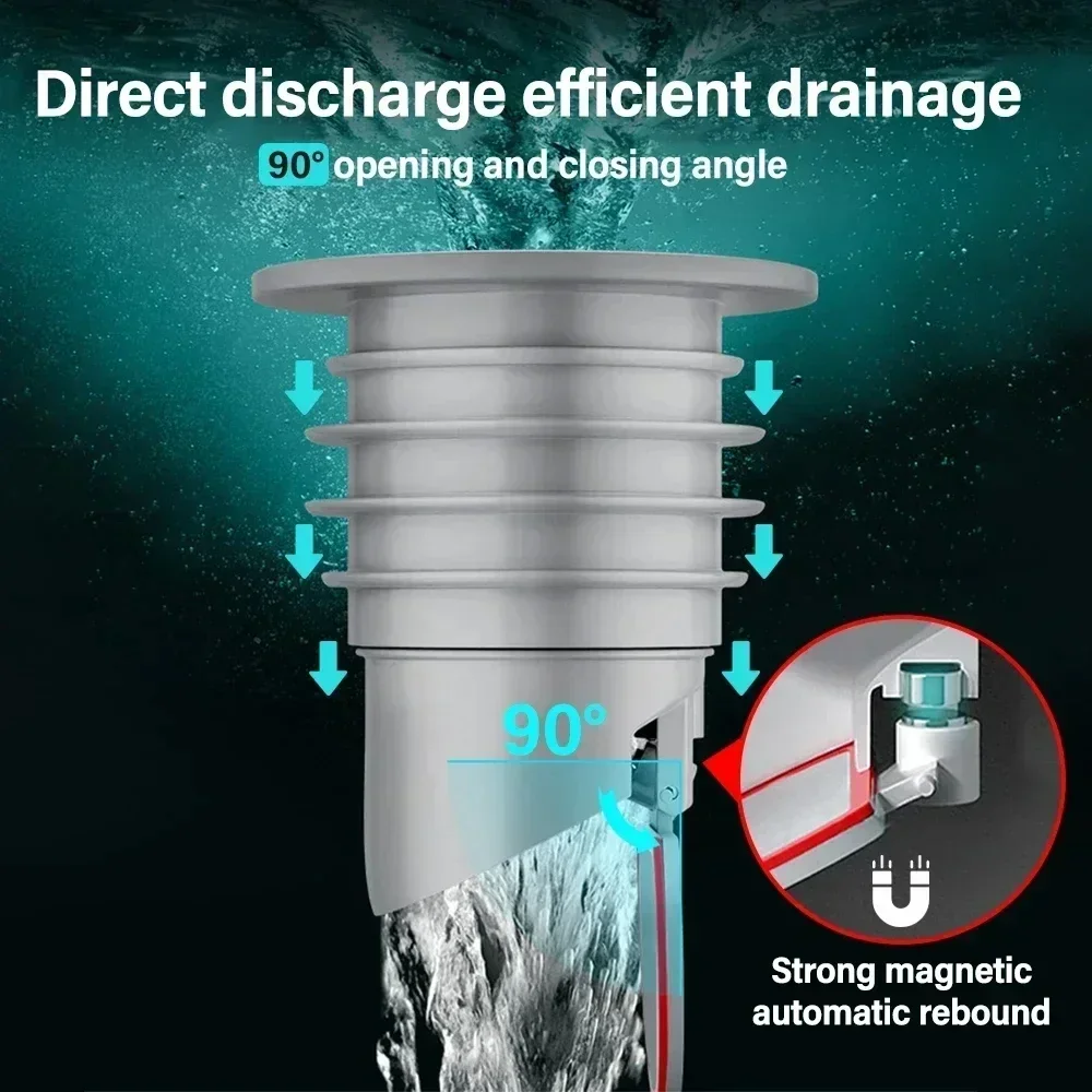 Bathroom Accessories Floor Drain Water Plug Silicone Sewer Pipe Sealing Ring Anti-backflow Anti-odor Sink Drainer Trap Bathtub