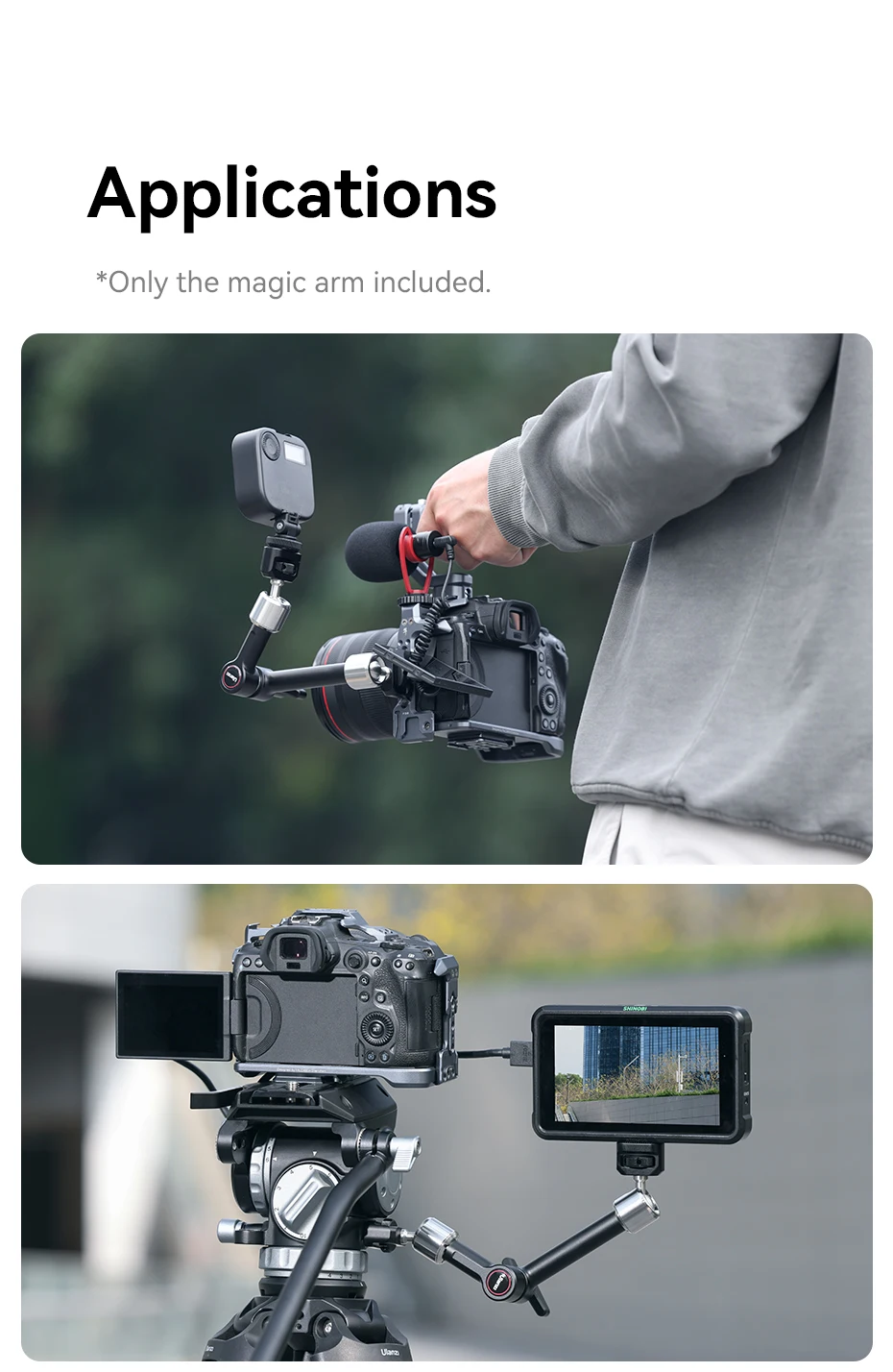 مشبك معدني من Ulanzi-Super Crab ، R011a ، قضيب NATO لكاميرا DSLR ، شاشة ، ضوء فيديو ، ذراع Mic ، فتحة "140"