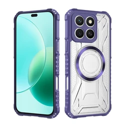 Luxury Armor Magnetic Magsafe Shockproof Phone Case - PC+TPU Hard Back Cover for Honor X7D (Purple)