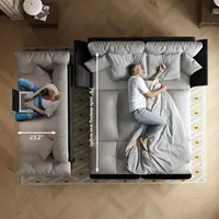 74.8' Queen Velvet Pull Out Sofa Bed, Luxury Futon Couch for Living Room, Office, RV (Grey) 4