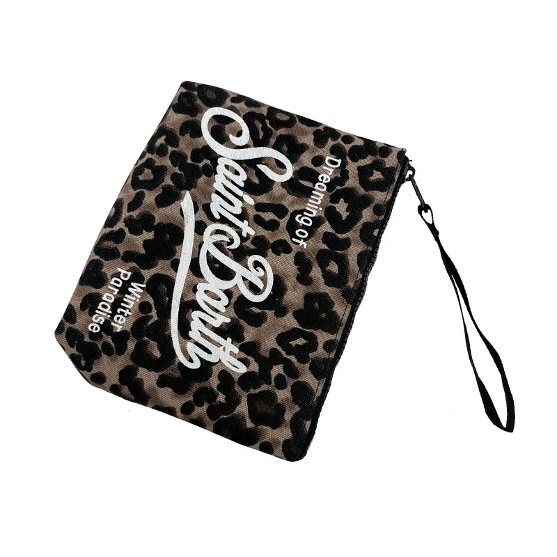 SAINT BARTH autumn and winter new handbag women's Clutch Bag leopard print canvas diving handbag 4