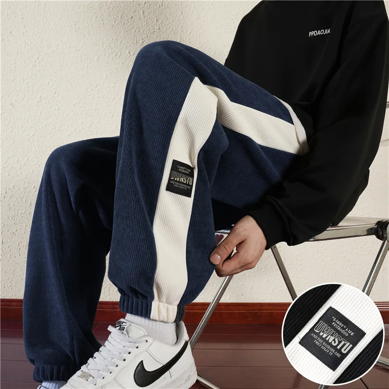 

Casual pants autumn cropped pants loose and versatile leggings casual corduroy sanitary pants joggers men clothing