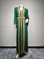 Eid Muslim Women Party Dresses Jalabiya 2 Piece Set Embroidery Arab Long Robe Ramadan Morocco Dubai Abayas Islam Vestidos Kaftan 6