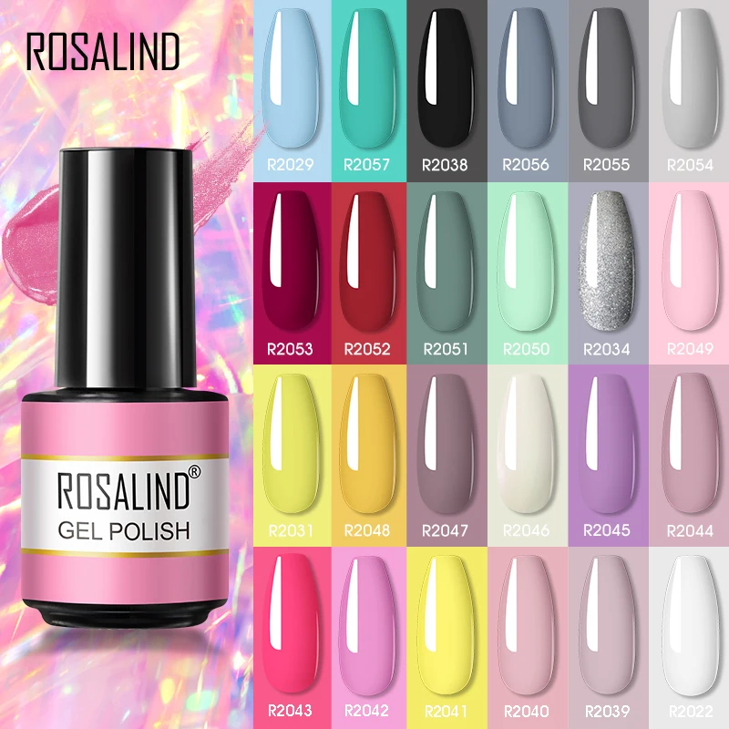 

Средство для полировки ногтей ROSALIND, полуперманентный УФ-гель для дизайна ногтей, гель для маникюра, базовое верхнее покрытие
