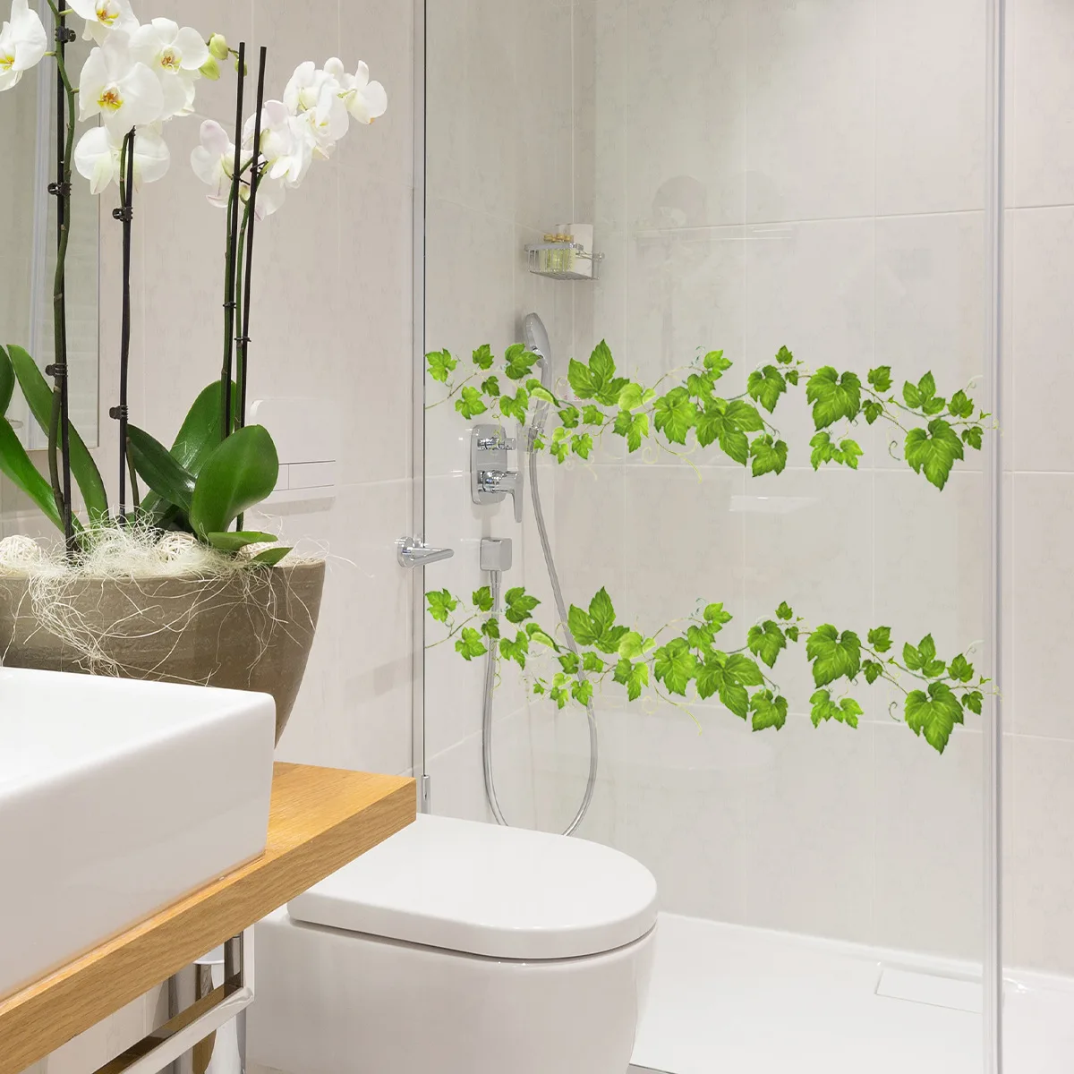 Description Picture 4 of itemCreative Green Plants Flowers Vines Wall Stickers Bathroom Living Room Bedroom Home Decoration Self-adhesive Can Be Removed
