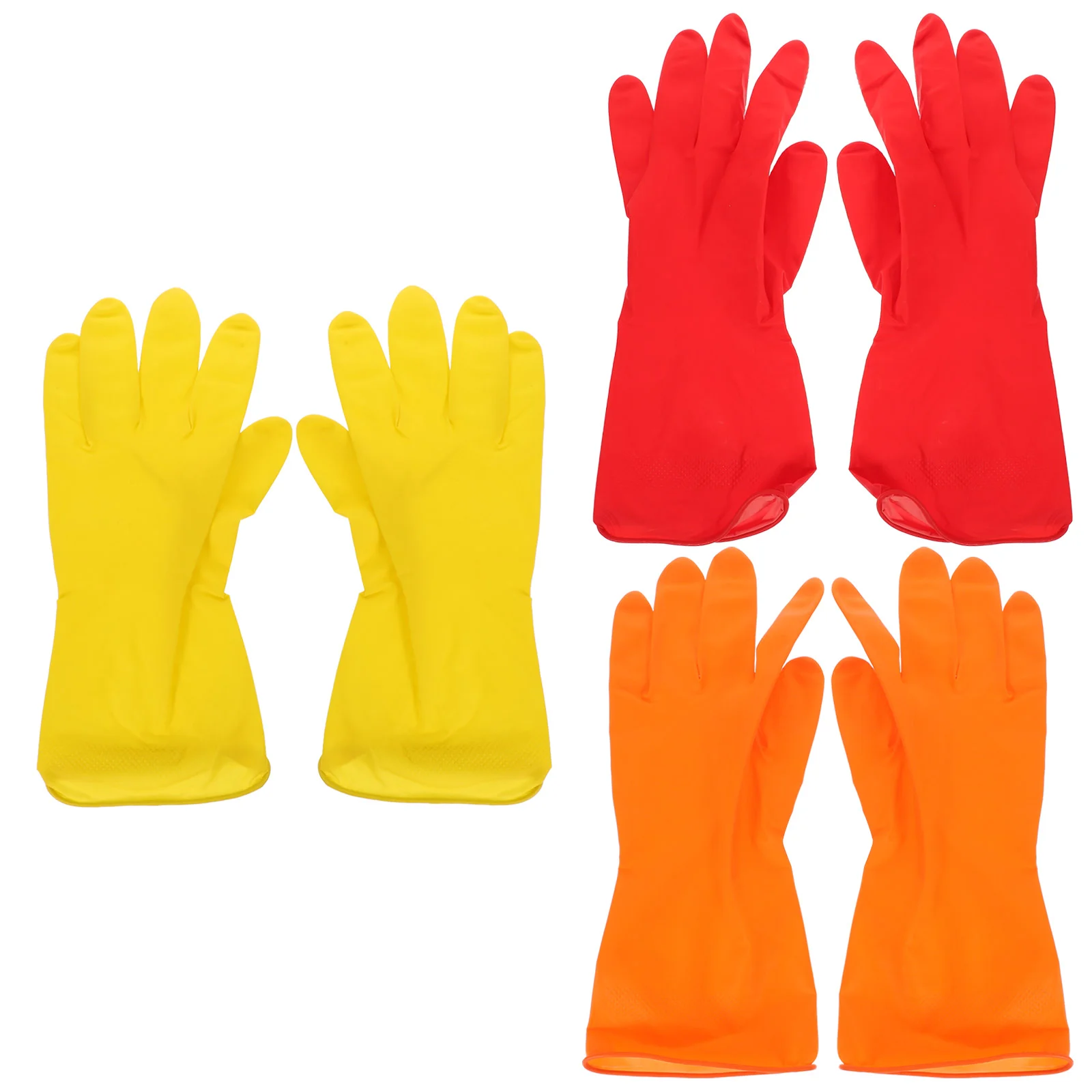 

3 Pairs of Latex Cleaning Gloves Kitchen Dishwashing Gloves Waterproof Dish Washing Gloves