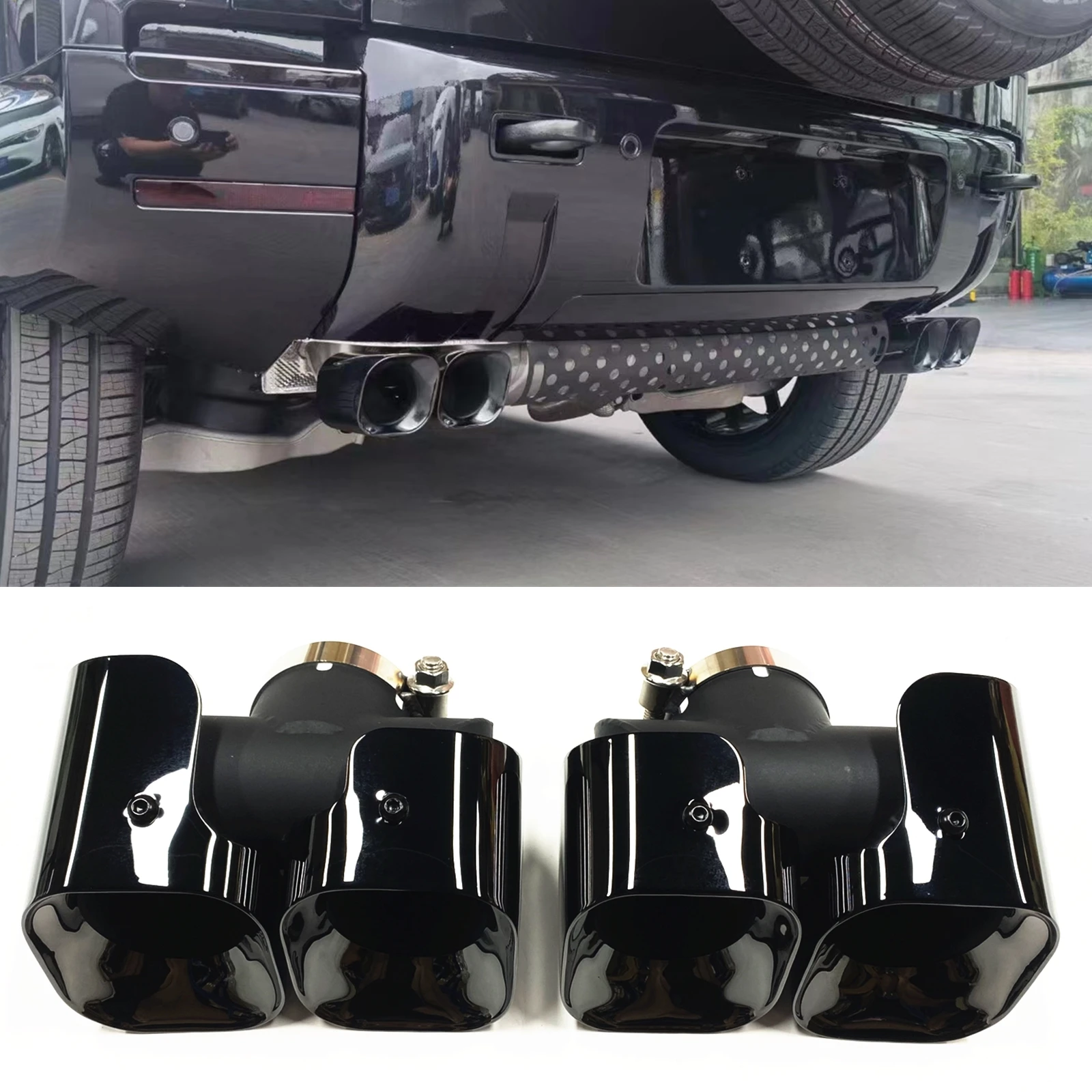 Exhaust Pipe Muffler Tips For Land Rover Defender 90 110 2020 2022
