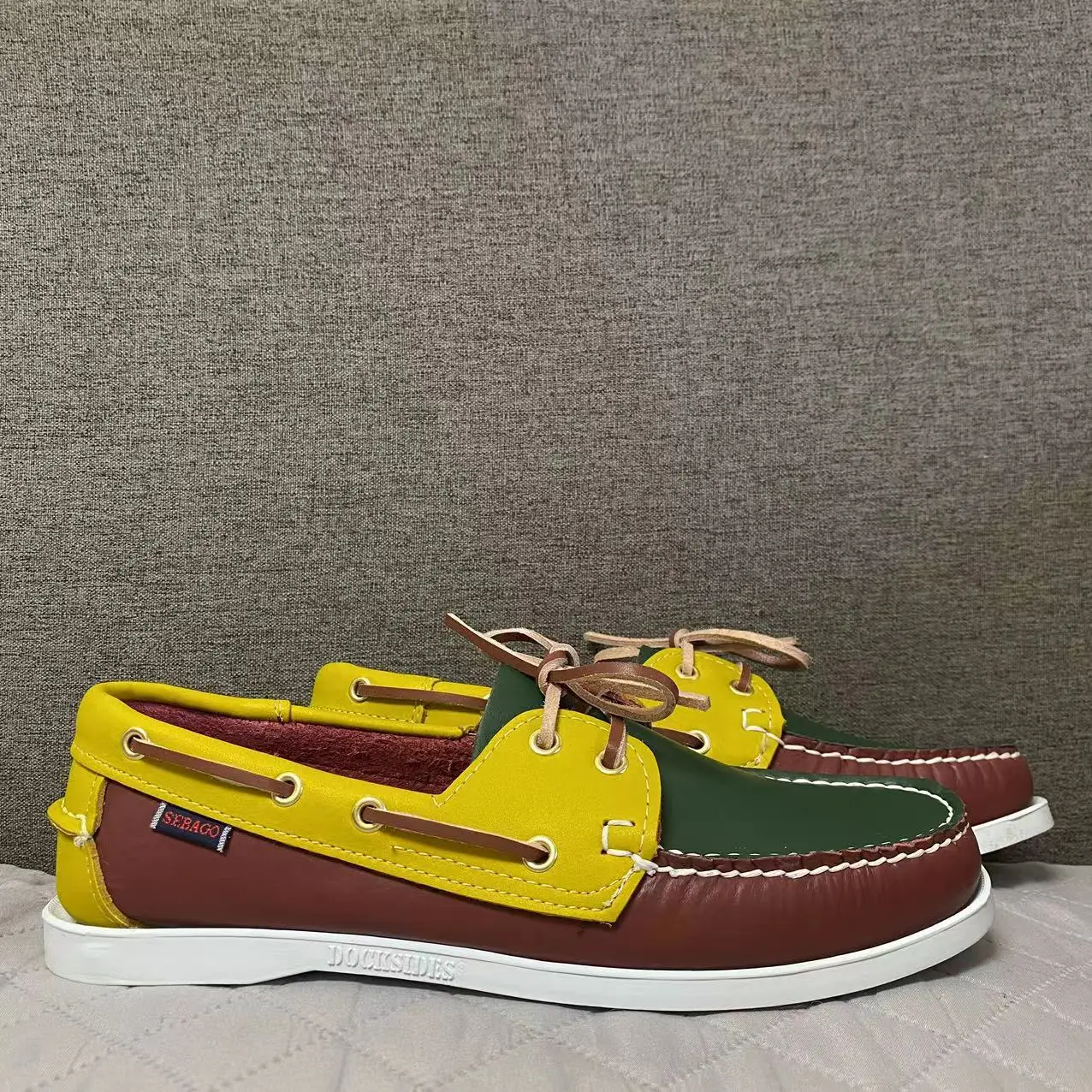 Men Homme Authentic Docksides Shoes - Premium Leather Moc Toe Lace Up Boat Shoes 128A
