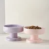Cat Elevated Cup Bowl Ceramic Small Dogs Food Water Feeder Large Caliber Cat Food Basin 4
